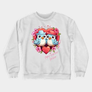 Valentines winged serenade of love birds Crewneck Sweatshirt